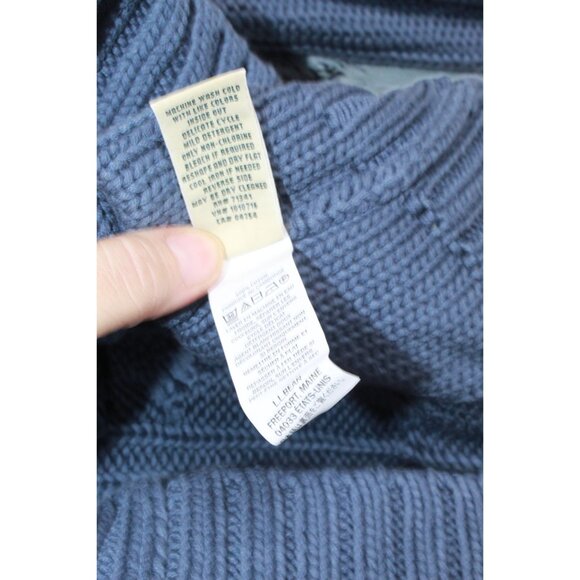 LL Bean Double L Cable Sweater Zip Cardigan Blue Size XS - Picture 6 of 10